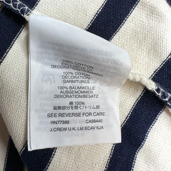 NWT J Crew Striped Long Sleeve Top Lips Kiss Embroidered Boxy T-Shirt Valentines - Picture 7 of 9